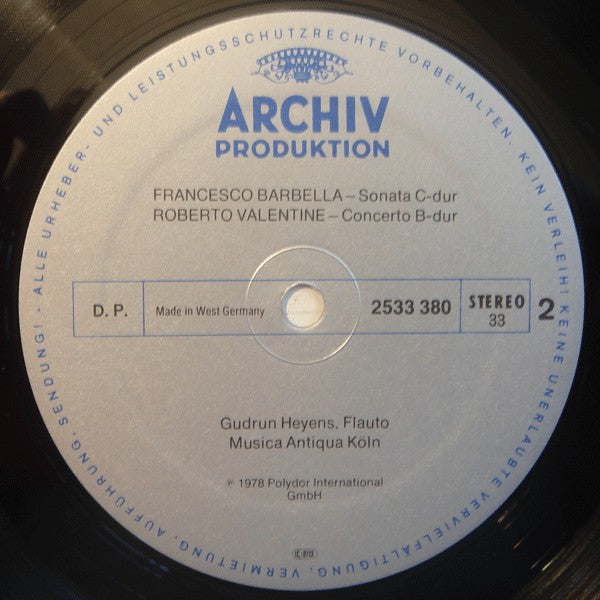 Francesco Mancini • Domenico Natale Sarri • Francesco Barbella • Roberto Valentino • Gudrun Heyens • Musica Antiqua Köln : Concerti Per Flauto (LP, Album)