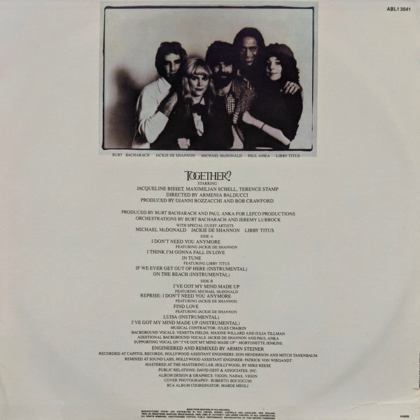 Burt Bacharach : Together? (Original Soundtrack Recording) (LP, Album)