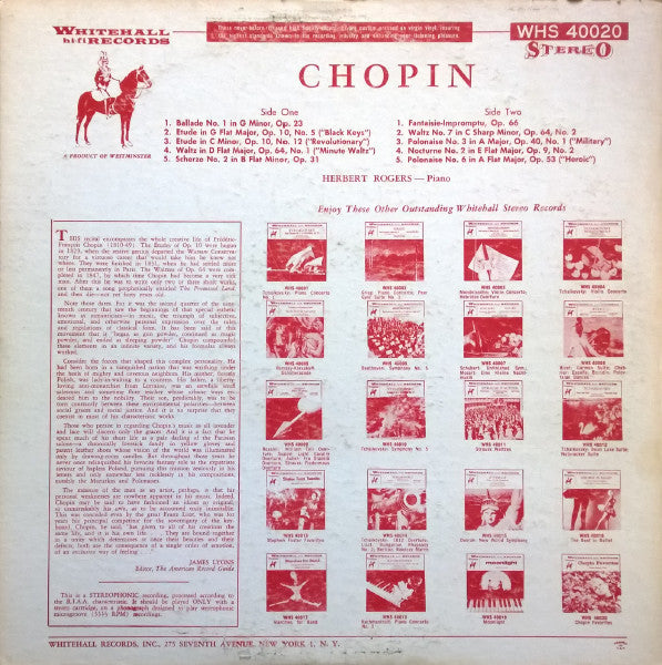 Herbert Rogers : Chopin Favorites (LP)