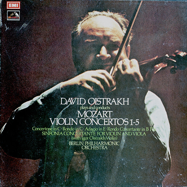 David Oistrach, Wolfgang Amadeus Mozart, Berliner Philharmoniker : Mozart Violin Concertos 1-5 (4xLP + Box, RE)