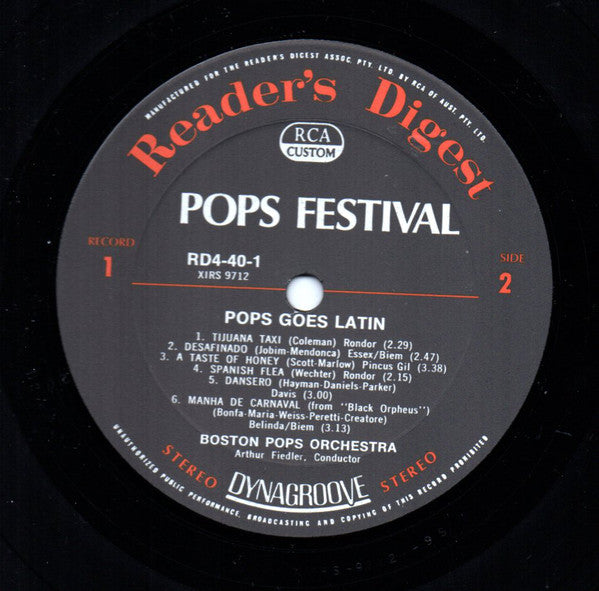 Arthur Fiedler And The Boston Pops Orchestra : Pops Festival. 119 All-Time Popular Favourites (10xLP, Comp + Box)
