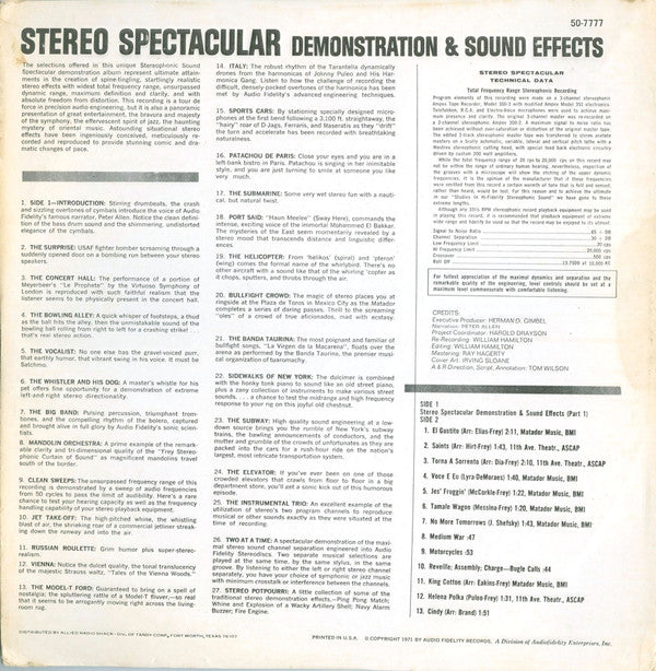 Buy No Artist : Stereo Spectacular Demonstration & Sound Effects ...