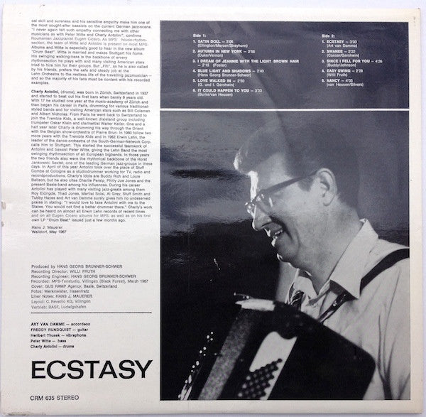 Art Van Damme : Ecstasy (LP, Album, RE, Gat)