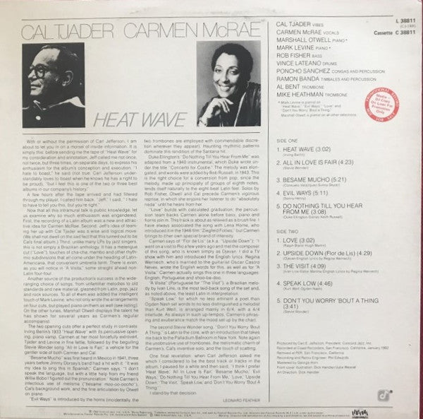 Cal Tjader ▪ Carmen McRae : Heat Wave (LP, Album, RE)