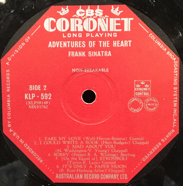 Frank Sinatra : Adventures Of The Heart (LP, Comp)