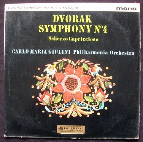 Antonín Dvořák - Philharmonia Orchestra, Carlo Maria Giulini : Symphony N°4 / Scherzo Capriccioso (LP, Mono)