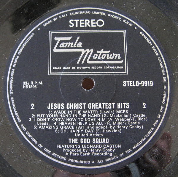The God Squad (4) Featuring Leonard Caston : Jesus Christ Greatest Hits (LP)