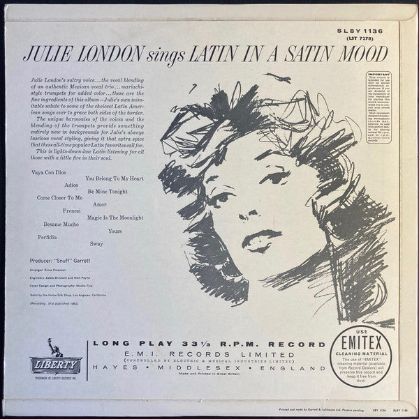 Julie London : Julie London Sings Latin In  A Satin Mood (LP, Album)