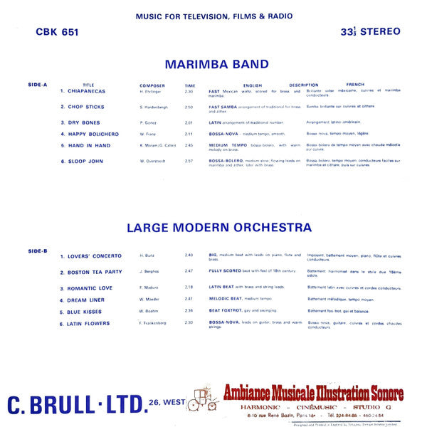 Unknown Artist : Marimba Band & Large Modern Orchestra (LP)