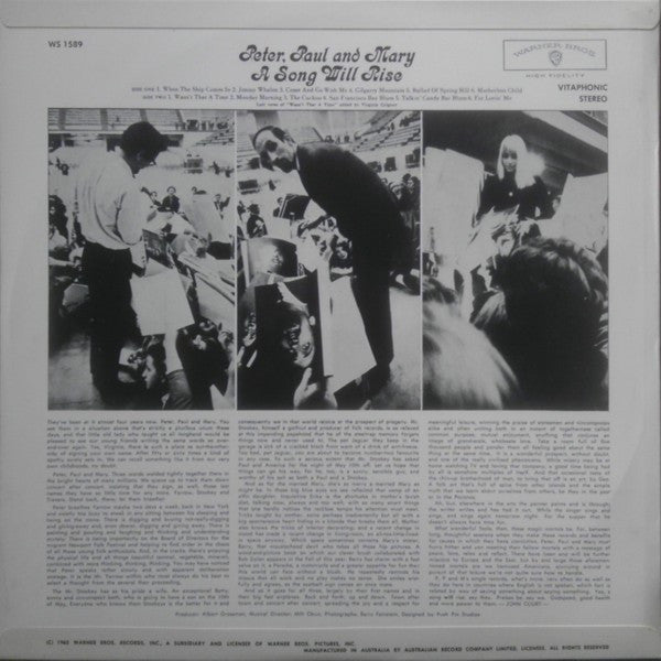 Peter, Paul & Mary : A Song Will Rise (LP, Album)