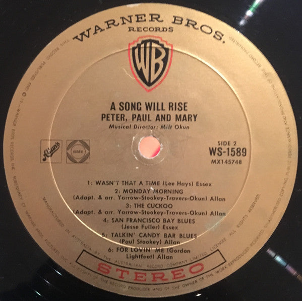 Peter, Paul & Mary : A Song Will Rise (LP, Album)