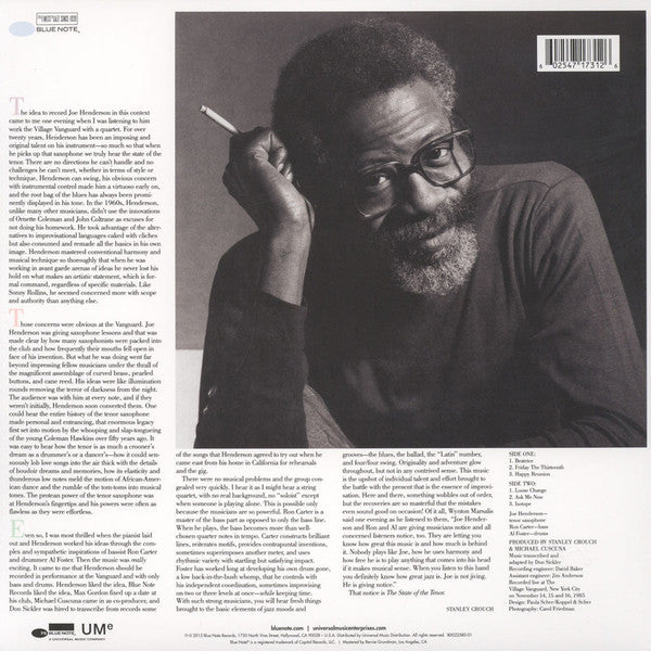 Joe Henderson : State Of The Tenor - Live At The Village Vanguard - Volume 1 (LP, Album, RE)