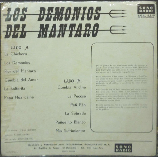 Los Demonios Del Mantaro : Los Demonios Del Mantaro (LP, Album, Mono)