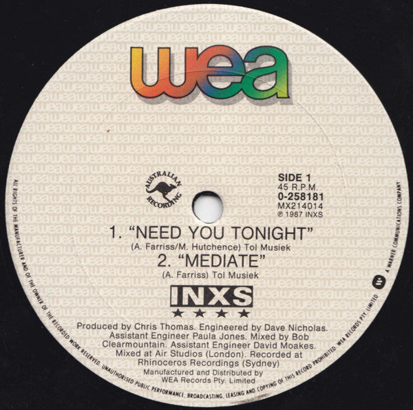 INXS : Need You Tonight / Mediate (12")