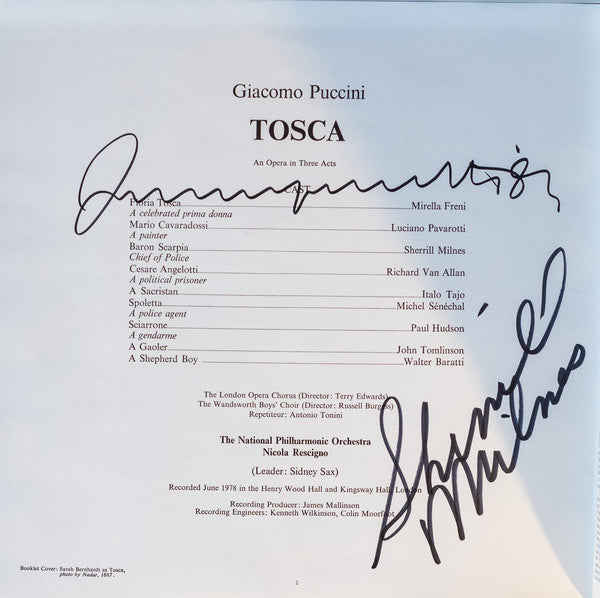 Giacomo Puccini, Mirella Freni, Luciano Pavarotti, Sherrill Milnes, Nicola Rescigno, National Philharmonic Orchestra : Tosca (2xLP + Box)