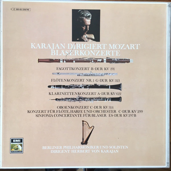 Wolfgang Amadeus Mozart  -  Herbert von Karajan Dirigent Berliner Philharmoniker : Karajan Dirigiert Mozart - Bläserkonzerte (3xLP, RE + Box)