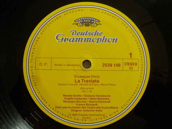 Giuseppe Verdi - Renata Scotto, Gianni Raimondi, Ettore Bastianini - Coro Del Teatro Alla Scala And Orchestra Del Teatro Alla Scala, Antonino Votto : La Traviata (2xLP, RE, Gat)