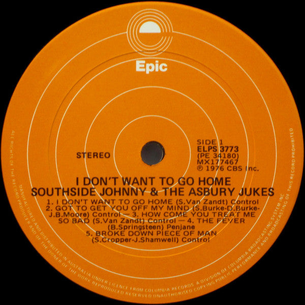 Southside Johnny & The Asbury Jukes : I Don't Want To Go Home (LP, Album)