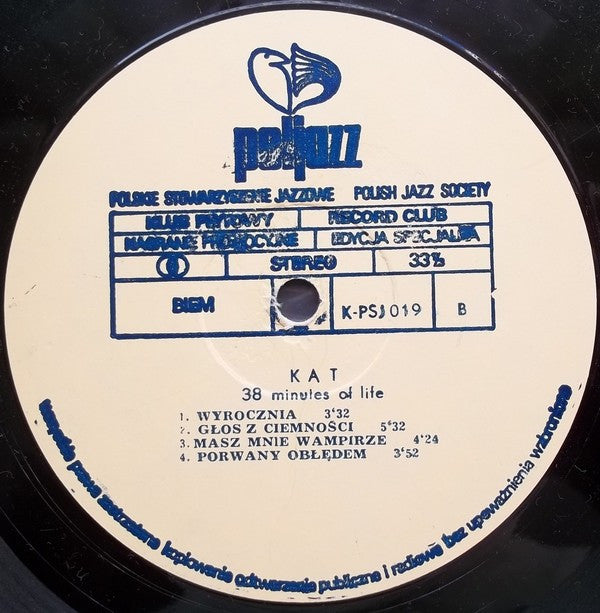 Kat (10) : 38 Minuts Of Life (LP, Album, S/Edition)