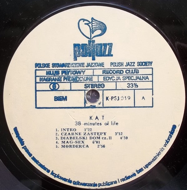 Kat (10) : 38 Minuts Of Life (LP, Album, S/Edition)