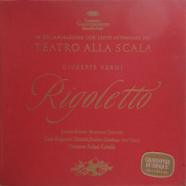 Giuseppe Verdi - Renata Scotto, Fiorenza Cossotto, Carlo Bergonzi, Dietrich Fischer-Dieskau, Ivo Vinco, Rafael Kubelik : Rigoletto (3xLP, RE + Box)