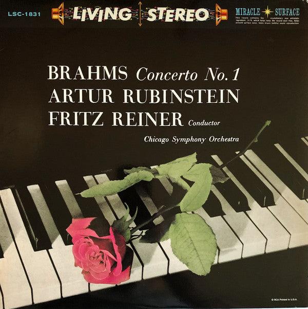 Johannes Brahms, Arthur Rubinstein, Fritz Reiner, The Chicago Symphony Orchestra : Concerto No. 1 In D Minor, Op. 15 (LP, RE, RM, 180)