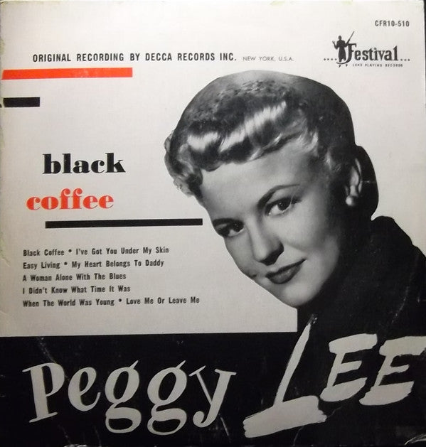 Peggy Lee : Black Coffee (10", Mono)