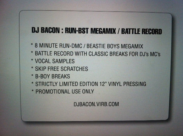DJ Bacon : RUN-BST Megamix / Battle Record (12", Ltd, P/Mixed, Promo)