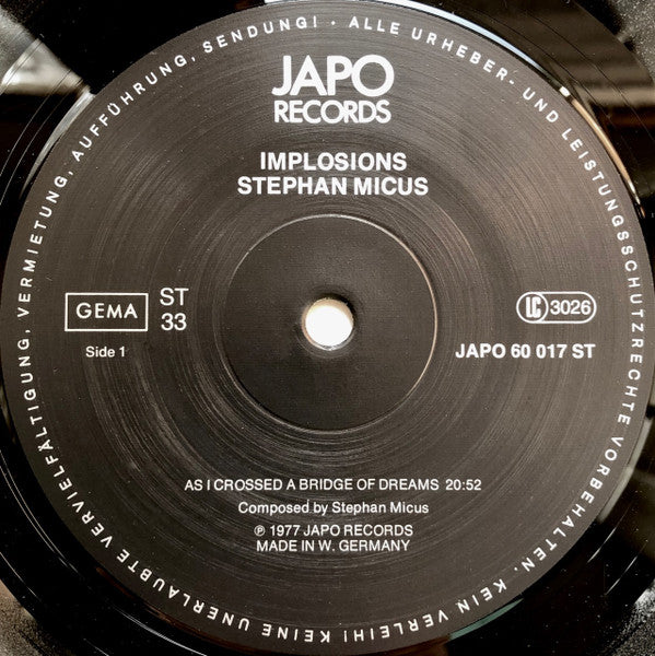 Stephan Micus : Implosions (LP, Album)