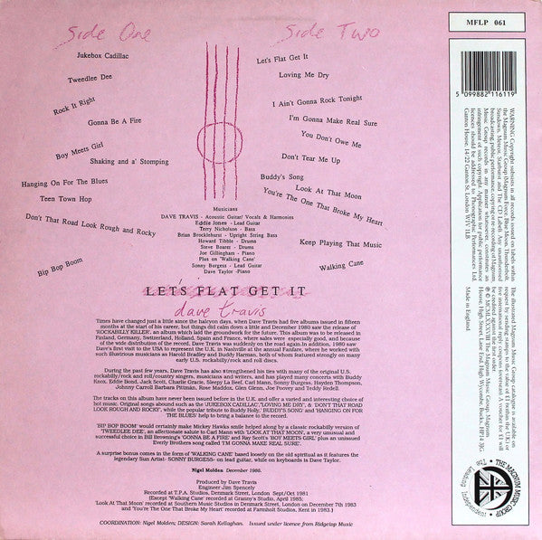 Dave Travis (2) : Let's Flat Get It (LP, Album)