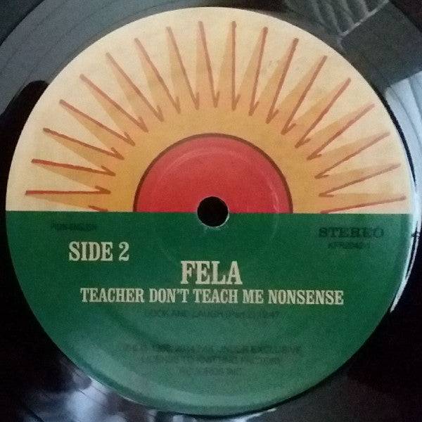 Fela Kuti : Teacher Don't Teach Me Nonsense (LP, RE)