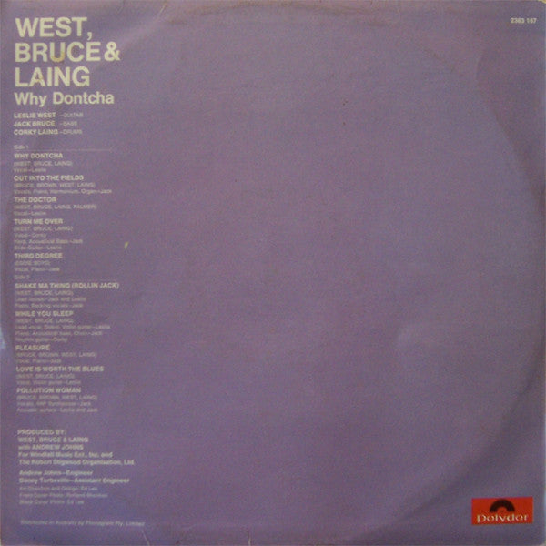 West, Bruce & Laing : Why Dontcha (LP, Album)