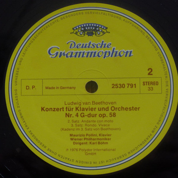 Maurizio Pollini · Karl Böhm, Ludwig van Beethoven – Wiener Philharmoniker = Wiener Philharmoniker : Klavierkonzert = Piano Concerto No.4 (LP)