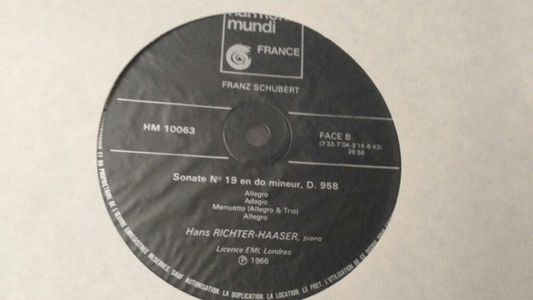 Franz Schubert / Hans Richter-Haaser : Sonates No.14 & No.19 (LP, RE)