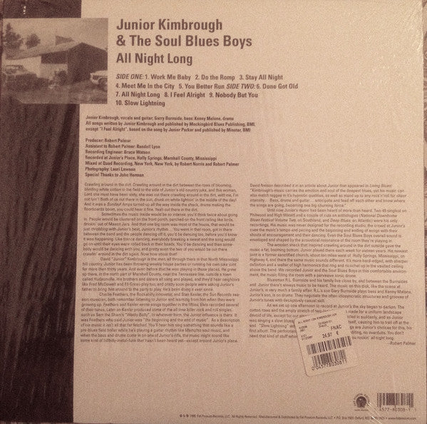 Junior Kimbrough & The Soul Blues Boys* : All Night Long (LP, Album, RE, RP)