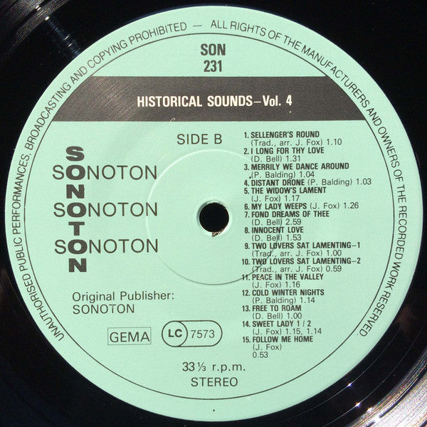 John Fox (2) : Historical Sounds Vol. 4 (LP)