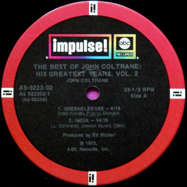 John Coltrane : The Best Of John Coltrane - His Greatest Years, Vol. 2 (2xLP, Comp)