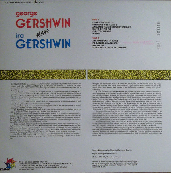 George & Ira Gershwin : George Gershwin Plays Ira Gershwin (2xLP, Comp)