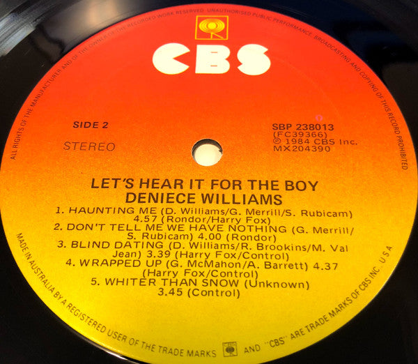 Deniece Williams : Let's Hear It For The Boy (LP, Album)