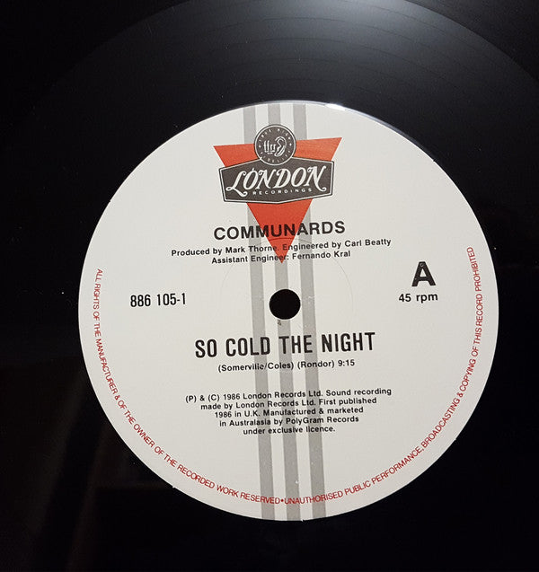 Communards* : So Cold The Night (12", Single)