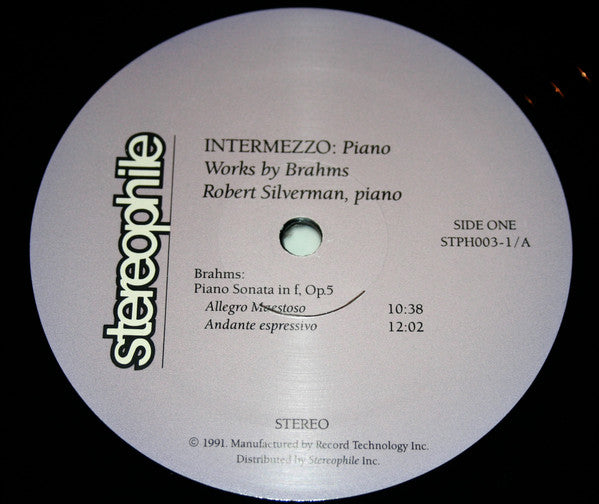 Robert Silverman : Intermezzo: Works For Piano By Brahms (2xLP, Ltd, Gat)