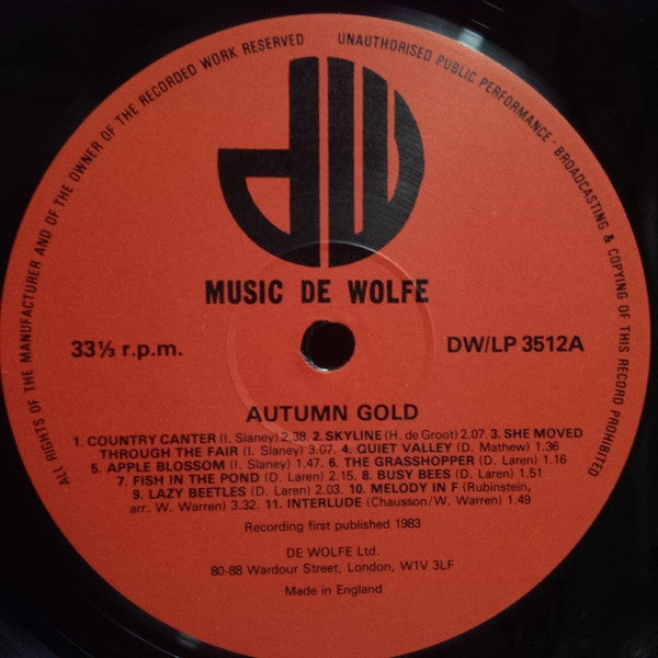 The International Studio Orchestra : Autumn Gold (LP, Album)