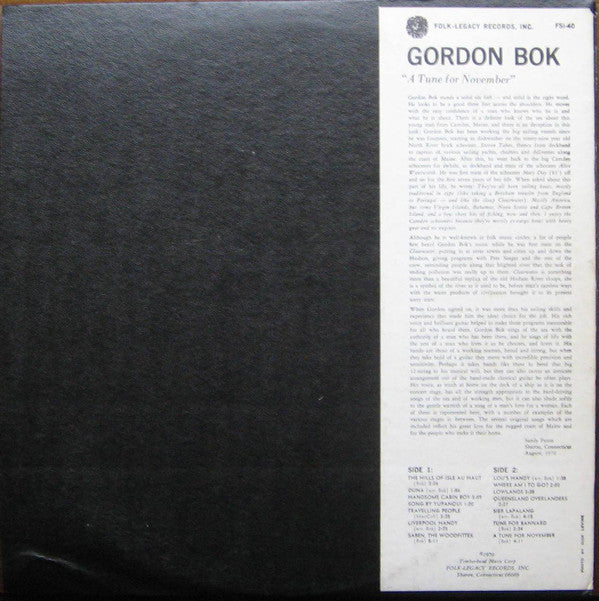 Gordon Bok : A Tune For November (LP, Album)