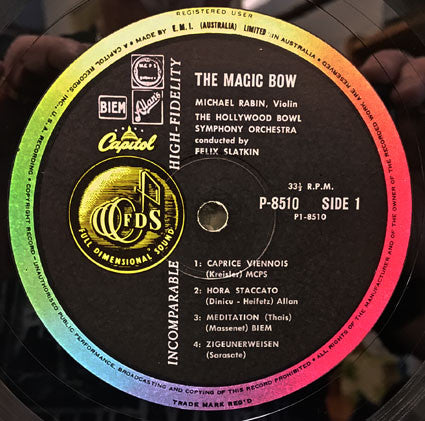 Michael Rabin, The Hollywood Bowl Symphony Orchestra : The Magic Bow (LP, Album, Mono, Ful)
