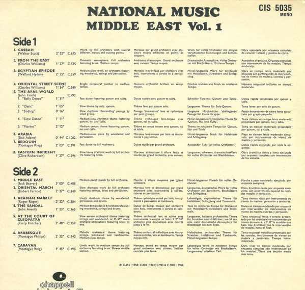 Various : National Music - Middle East Vol. 1 (LP, Mono)