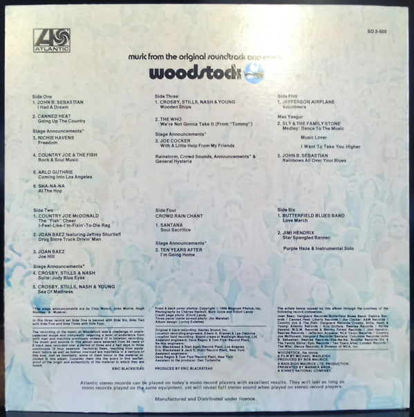 Various : Woodstock (Music From The Original Soundtrack And More) (3xLP, Album, RE, Aut)