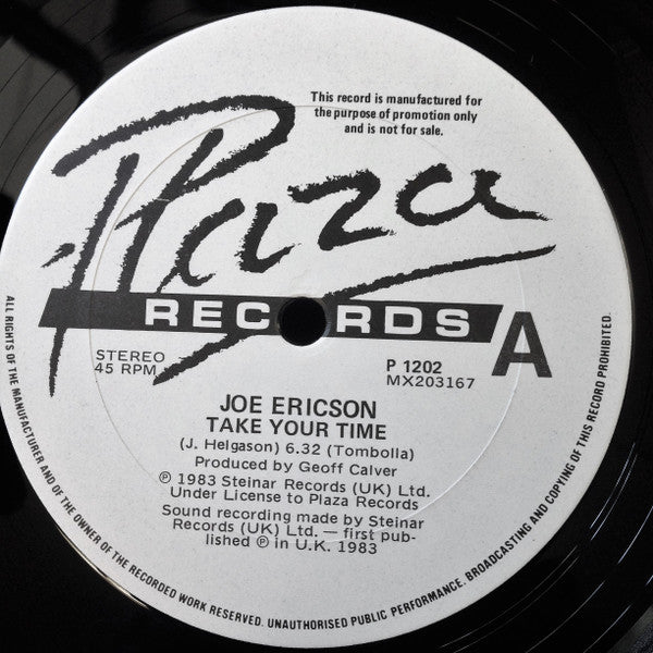 Joe Ericson : Take Your Time / She's All Right (12")