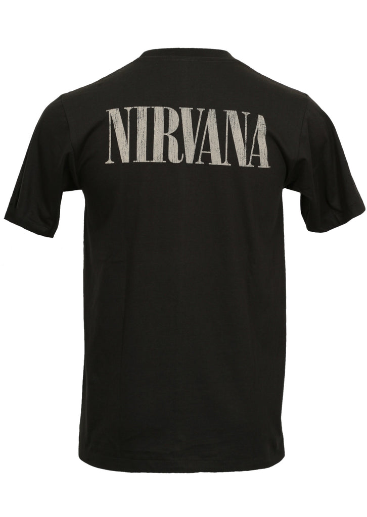 Black t-shirt with Nirvana band logo back