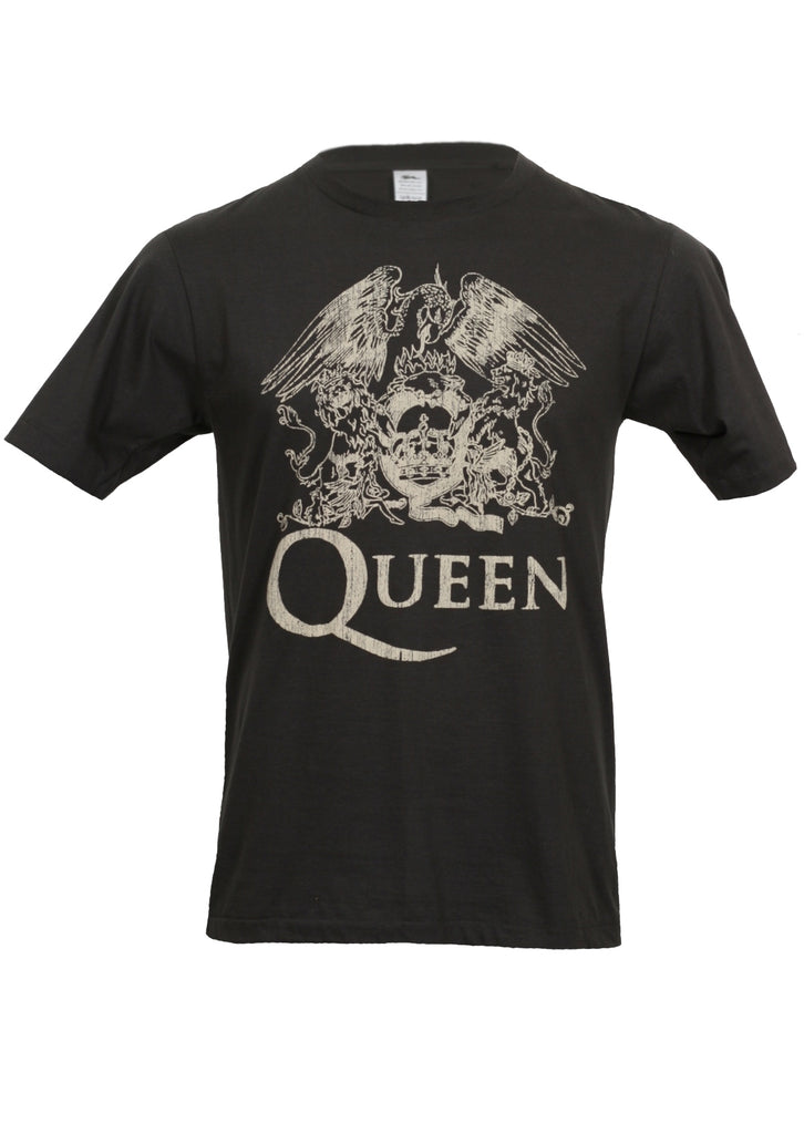 Black cotton t-shirt Queen print front