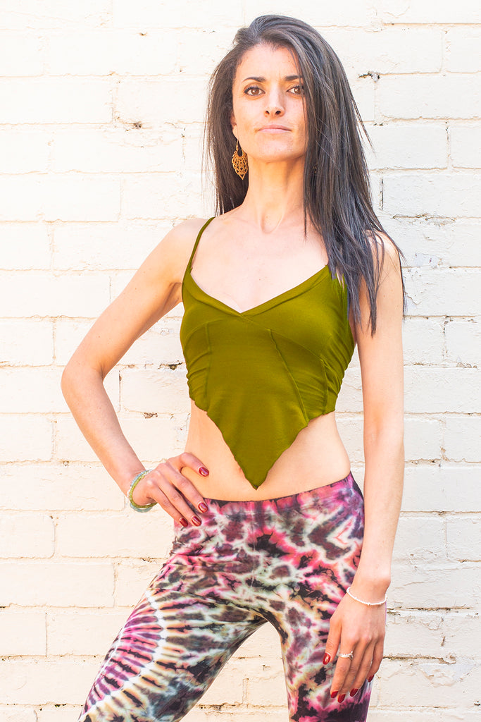 inanna halter crop top in light green front